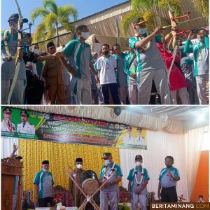 Gubernur H. Mahyeldi didampingi Wakil Bupati Solok Selatan H Yulian Efi dan Kepala OPD terkait saat melakukan peresmian berbagai fasiltas sekolah dan lounching panahan di SMA Negeri 1 Solok Selatan, Selasa (22/3/2022). Afrizal. A