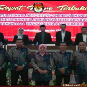  KPU Payakumbuh Gelar Rapat Pleno Terbuka Rekapitulasi Suara dan Penetapan Hasil Pilkada 2024