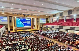Suasana acara Sosialisasi SNPMB 2025 di Auditorium UNP, Kamis (13/2/2025) di Universitas Negeri Padang (UNP). Foto:Humas UNP