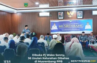 Penjabat (Pj) Wali Kota, Sonny Budaya Putra, A.P, M.Si saat membuka Musrenbang Kecamatan PPB, Rabu (12/02/2025). Foto: Kominfo Padang Panjang