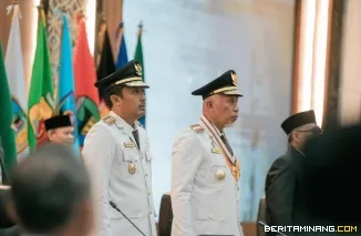 Pasangan Gubernur Mahyeldi dan Wagub Sumbar, Vasko Ruseimy. Foto: Biro Adpim Sumbar