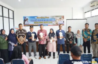 Pelatihan Budidaya Jamur Tiram, di Ruang Pertemuan Dinas Ketahanan Pangan, Kamis (8/5/2025).