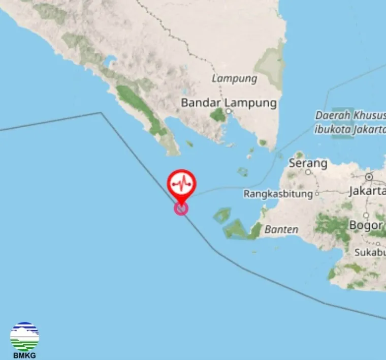 Ilustrasi lokasi gempa. (BMKG)