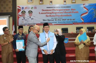 Seminar Perkoperasian dan Launching Koperasi Merah Putih se-Kota Payakumbuh di Aula Ngalau Indah Lantai 3 Balai Kota Payakumbuh, Selasa (12/8/2025).