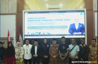 Pemko Bukittinggi lounching penyaluran CPP untuk 4.937 KK penerima manfaat, di Aula Balaikota, Selasa(19/08).  Foto : Dok Diskominfobkt