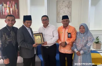 Wali Kota Padang Panjang, Hendri Arnis saat audiensi khusus dengan Menteri Agama (Menag), Nasaruddin Umar, Selasa (26/8/2025) di Kantor Kementerian Agama (Kemenag) RI, Jakarta. Foto: Kominfo Padang Panjang