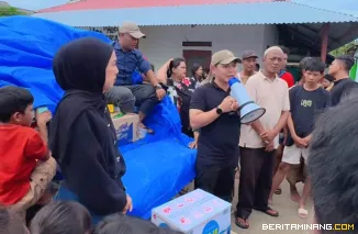 Anggota DPRD Provinsi Sumatera Barat dari Fraksi Partai Gerindra, Ade Putra, turun langsung ke lapangan membantu masyarakat di Pasaman Barat.Foto: Ist