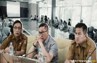 Wako Bukittinggi Ramlan Nurmatias hadiri rapat persiapan pelaksanaan Minang Geopark Run 2025 di ruang rapat lantai tiga Balai kota Bukitinggi, Selasa, (04/11)