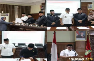 Pemko Bukittinggi bersama DPRD setempat tandatangani nota kesepakatan empat Ranperda menjadi Perda dalam sidang paripurna DPRD Bukittinggi, Sabtu, (29/11)