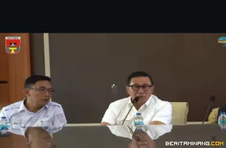 Wako Bukittinggi Ramlan Nurmatias pada rapat terakhir persiapan Minang Geo Part 2025 di Bukittinggi