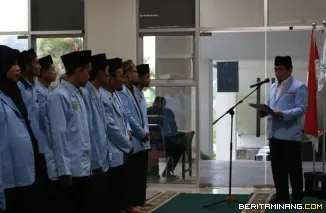 Suasana pelantikan Dewan Pengurus Daerah (DPD) Badan Komunikasi Pemuda Remaja Masjid Indonesia (BKPRMI) Kota Padang Panjang periode 2025--2030, Ahad (8/3/2026) di Ruang MUI Masjid Agung Manarul 'Ilmi Islamic Centre. Foto: Kominfo Padang Panjang