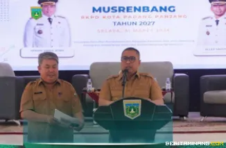 Suasana Musyawarah Perencanaan Pembangunan (Musrenbang) Rencana Kerja Pemerintah Daerah (RKPD) yang digelar di Balai Kota Padang Panjang, Selasa (31/3/2026). Foto: Kominfo Padang Panjang