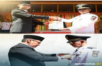 Sertijab Jabatan Camat Kecamatan MKS Kota Bukittinggi di halaman kantor Camat, Senin, (27/04)