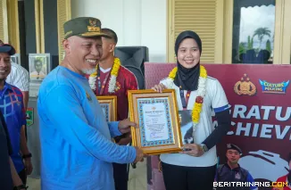 Gubernur Mahyeldi Sambut Atlet Polda Sumbar yang Berprestasi di Belgia dan Jepang