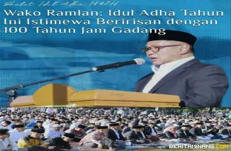 Ribuan Masyarakat Bukittinggi Padati Lapangan Kantin Mengikuti Shalat Idul Adha 1447 H
