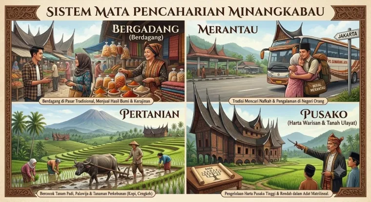 Ilustrasi Mata Pencaharian Orang Minangkabau: Warisan Budaya yang Tetap Relevan