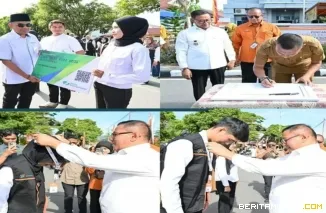 Wako Ramlan Nurmatias, canangkan dimulainya SE 2026 di halaman kantor BPS Bukittinggi, Senin (15/06)