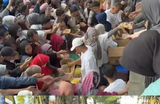 Festival Kuliner Tradisional Gratis,Pedestrian Jam Gadang Penuh Sesak Oleh Pengunjung