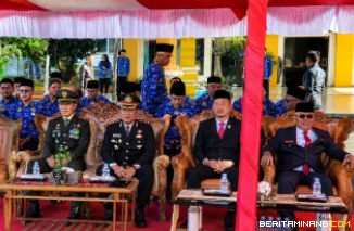 Ketua DPRD Kabupaten Pasaman Barat, Dirwansyah engikuti Upacara Peringatan Hari Lahir Pancasila yang digelar di Lapangan Kantor Bupati Pasaman Barat, Senin (1/6/2026). Foto: d