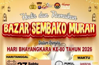 Poster Polres Pasaman Barat akan menggelar kegiatan Bazar Sembako Murah yang diperuntukkan bagi masyarakat Kabupaten Pasaman Barat. ( 21/6).foto : H
