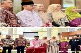 Wawako Bukittinggi lounching aplikasi KETIMBANG dan perpustakaan digital 7 KATH di Aula Balaikota, Rabu, (03/06)