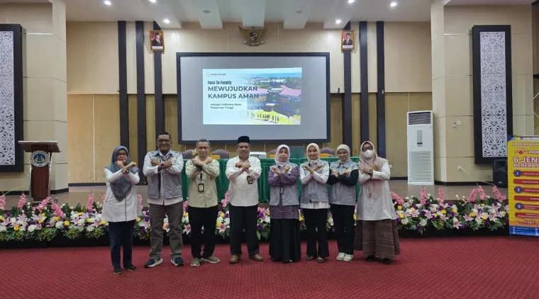 Kegiatan Sosialisasi Pencegahan dan Penanganan Kekerasan di Perguruan Tinggi di Auditorium Lantai 4 FBS UNP, Selasa (14/7). Foto: Humas