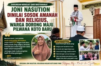 Joni Nasution Dinilai Sosok Amanah dan Religius, Warga Dorong Maju Pilwana Koto Baru