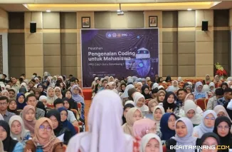 Suasana Pelatihan Pengenalan Coding bagi Mahasiswa PPG Calon Guru UNP Gelombang 1 Tahun 2026, yang dilaksanakan pada Jumat, 10 Juli 2026. Foto: Humas PPG UNP