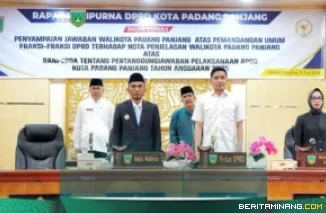 Suasana Rapat Paripurna DPRD, Senin (15/6/2026) di Ruang Sidang DPRD itu dipimpin Ketua DPRD, Imbral didampingi Wakil Ketua Nurafni Fitri. Foto: Kominfo Padang Panjang