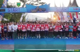 Suasana Start Bhayangkara Run 2026 yang digelar Polres Padang Panjang, Ahad (28/6/2026). Foto: Kominfo Padang Panjang