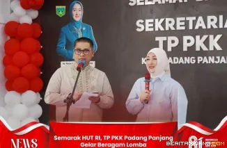 Wali Kota Hendri Arnis saat membuka berbagai perlombaan dalam rangka menyemarakkan Hari Ulang Tahun (HUT) ke-81 Kemerdekaan Republik Indonesia, Ahad (30/8/2026). Foto: Kominfo Padang Panjang
