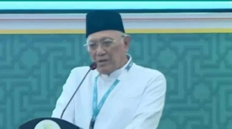 Gus Kikin menyampaikan pidato perdana sebagai Ketum PBNU, Senin (31/8/2026). Foto:Nuonline