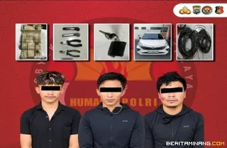 Tiga Orang Terduga Pelaku Pencurian Kabel Tower Diringkus TIM URC Sat Reskrim Polres Payakumbuh