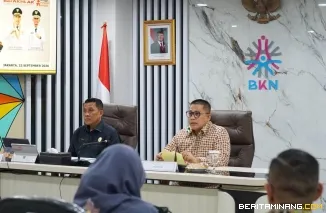Wali Kota Padang Panjang Hendri Arnis ketika Ekspos Manajemen Talenta ASN Pemko Padang Panjang tersebut berlangsung di Badan Kepegawaian Negara (BKN), Jakarta, Selasa (22/9/2026). Foto: Kominfo Padang Panjang