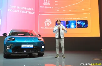 AION UT, mobil listrik pintar yang menggabungkan performa tinggi, kecanggihan teknologi, dan standar keselamatan tertinggi.  Foto: GAC AION Indonesia